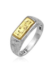 Siegelring HAZE & GLORY "Ring Siegelring - Alive Bi-Colour 925 Silber" Gr. 64, silber, Fingerringe, Herren, 64, Silber 925 (Sterlingsilber), Siegelring