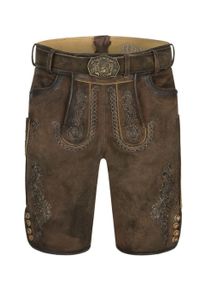 N&uuml;bler Trachtenlederhose N&Uuml;BLER "Lederhosen kurz Latz Luther", Herren, Gr. 52, EURO, braun, Obermaterial: 100% Lammleder LEL., Hosen Trachtenlederhose