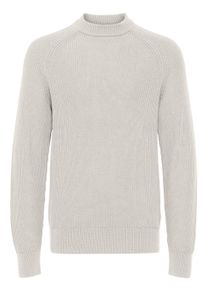 Strickfleece-Pullover Casual Friday "Strickpullover CFKRISTIAN raglan rib crew neck knit", Herren, Gr. S, beige (pumice stone), Obermaterial: 100% Baumwolle CO., Pullover Strickfleece-Pullover