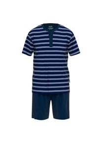 Schlafanzug Ceceba "Pyjama Philadelphia", Damen, Gr. M, blau (blau, wei&szlig;), Obermaterial: 100% Baumwolle CO., Homewear-Sets Schlafanzug