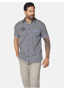 Kurzarmhemd Jan Vanderstorm "Kurzarmhemd GHOTIN", Herren, Gr. 3XL, weit, wei&szlig; (wollwei&szlig; kariert), Obermaterial: 100% Baumwolle CO., Hemden Kurzarmhemd