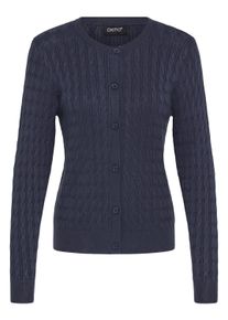 Strickjacke oxmo "Strickjacke OXISASJA", Damen, Gr. S, blau (total eclipse), Obermaterial: 70% Viskose CV. 30% Nylon NY., Strickjacken Strickjacke