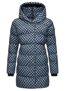Steppmantel Ragwear "Steppmantel Niara Print", Damen, Gr. 3XL, blau (cloud), Obermaterial: 100% Polyester PES. Obermaterial: Futter: 100% Polyester PES. 100% Polyester PES., M&auml;ntel Steppmantel