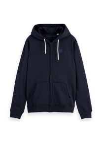 Scotch & Soda Sweatshirt SCOTCH & SODA "Sweatjacke Essential Logo Badge Zip-Through", Herren, Gr. S, blau (dunkelblau), Obermaterial: 100% Baumwolle CO., Sweatshirts Sweatshirt