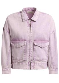 Hemdjacke Khujo "Jeansjacke Nelina", Damen, Gr. S, lila (violet), Obermaterial: 100% Baumwolle CO., l&auml;ssig geschnitten, Rundhals, &Auml;rmel ohne &Auml;rmelschlitz 2-Knopf-Manschette, Jacken Hemdjacke, Oversize Jeansjacke