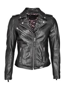 Lederjacke Mustang "Lederjacke 31020255", Damen, Gr. M, schwarz, Obermaterial: 100% Lammleder LEL. Futter: 100% Baumwolle CO., Jacken Lederjacke