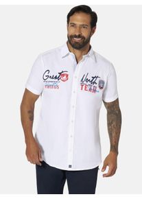 Kurzarmhemd Jan Vanderstorm "Kurzarmhemd FREYDIS", Damen, Gr. XL, weit, wei&szlig;, Obermaterial: 100% Baumwolle CO., Hemden Kurzarmhemd