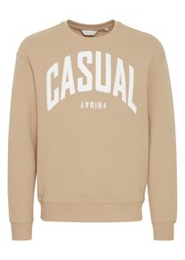 Longpullover Casual Friday "Sweatshirt CFSage", Herren, Gr. XXL, beige (silber mink), Obermaterial: 100% Baumwolle CO., Sweatshirts Longpullover