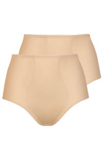 Miederslip LISCA "2er Pack Miederslip Mirelas", Damen, Gr. 42, beige, Stoff, Obermaterial: 54% Polyamid PA. 28% Elasthan EL. 18% Baumwolle CO., Unterhosen Miederslip