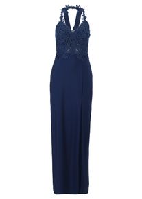 Abendkleid Vera Mont "Abendkleid mit Strass", Damen, Gr. 30, EURO, blau (festival blau), 82% Polyamid PA. 18% Elasthan EL., Kleider Abendkleid