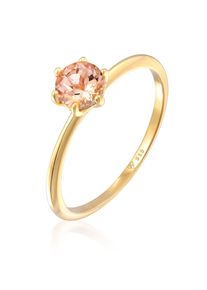 Silberring Elli Premium "Ring Morganit Solit&auml;r Verlobungsring 585 Gelbgold" Gr. 52, gold, Fingerringe, Damen, 52, Gelbgold 585, Silberring