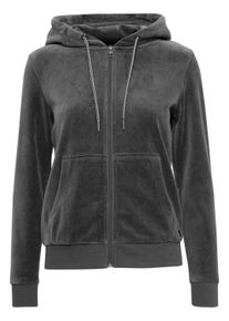 Kapuzensweatjacke oxmo "Kapuzensweatjacke OXVicky", Damen, Gr. M, grau (castlerock), Obermaterial: 80% Baumwolle CO. 20% Polyester PES., Sweatjacken Kapuzensweatjacke