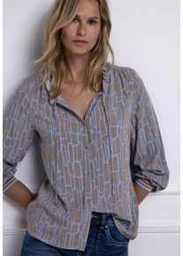 Langarmbluse Street One, Damen, Gr. 34, frosted blau, Web, Obermaterial: 100% Viskose, gemustert, figurumspielend h&uuml;ftbedeckend, Rundhals, angesetztes B&uuml;ndchen, Blusen Langarmbluse, Tunika_Style