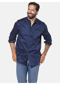 Langarmhemd Jan Vanderstorm "Hemd LEIFBJORN", Herren, Gr. 4XL, weit, blau (dunkelblau), Obermaterial: 100% Baumwolle CO., Hemden Langarmhemd