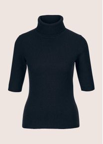 Madeleine Mode Longpullover MADELEINE "Kaschmirpullover Luxuri&ouml;ser Strickpullover mit Rollkragen", Damen, Gr. 34, blau (marine), Obermaterial: 100% Kaschmir WS., Modern, normal, Pullover Longpullover, Kaschmirpullover mit Halbarm