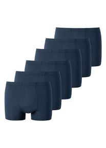 Boxershorts uncover by Schiesser "Boxershort UNCOVER Cotton 6PACK Shorts 6er Pack", Herren, Gr. L, blau (dunkelblau), Obermaterial: 95% Baumwolle CO. 5% Elasthan EL., Unterhosen Boxershorts