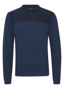 Strickfleece-Pullover INDICODE "Strickpullover IDLabel", Herren, Gr. 3XL, blau (navy), Obermaterial: 80% Baumwolle CO. 20% Polyamid PA., Pullover Strickfleece-Pullover