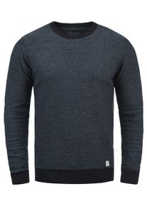 Rundhalspullover Blend "Rundhalspullover BHNathan", Herren, Gr. L, blau (schwarz navy blau), Obermaterial: 100% Baumwolle CO., Pullover Rundhalspullover