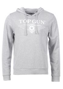 Kapuzensweatshirt Top Gun "Kapuzenpulli TG20201049", Herren, Gr. 3XL, grau (grau m&eacute;lange), Obermaterial: 100% Baumwolle CO., Pullover Kapuzensweatshirt