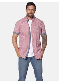 Kurzarmhemd Jan Vanderstorm "Kurzarmhemd ODHELD", Damen, Gr. 6XL, weit, rot (rot gestreift), Obermaterial: 100% Baumwolle CO., comfort fit, Hemden Kurzarmhemd