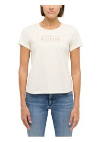 Kurzarmshirt Mustang "Damen Style Alma", Damen, Gr. L, sanftes wei&szlig;, Jersey, 100% Baumwolle, Rundhals, Shirts Kurzarmshirt