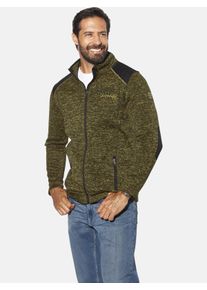 Sweatjacke Jan Vanderstorm "Strickfleecejacke HALVIK", Herren, Gr. 5XL, blau (oliv melange), Obermaterial: 100% Polyester COOLMAX PES(Coolmax)., Sweatjacken Sweatjacke