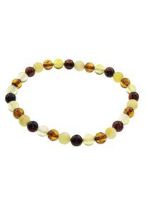 Armband OSTSEE-SCHMUCK "- Kugel 6 mm - Bernstein -" Gr. 19, bunt (mehrfarbig), Armb&auml;nder, Damen, Bernstein, Armband