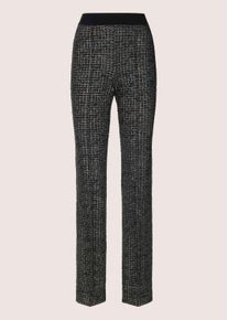 Madeleine Mode Stoffhose MADELEINE "Hose Ausgestellte Hose zum Schl&uuml;pfen", Damen, Gr. 42, N-Gr, schwarz (schwarz, wollwei&szlig;), Obermaterial: 43% Baumwolle CO. 32% Polyester PES. 23% Polyamid PA. 2% Elasthan EL., Hosen Stoffhose