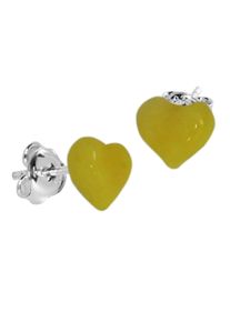 Paar Ohrstecker OSTSEE-SCHMUCK "OSTSEE-SCHMUCK Ohrstecker Herz Ohrstecker Herz", wei&szlig; (wei&szlig;, neutral), Ohrringe, Damen, 6 x 7mm, Silber 925 (Sterlingsilber), Paar Ohrstecker