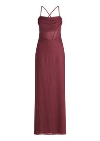 Abendkleid Vera Mont "Abendkleid im Glitzer-Look", Damen, Gr. 34, EURO, lila (pink, schwarz pink), Obermaterial: 100% Polyester PES., Kleider Abendkleid