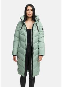 Winterjacke Navahoo "Navahoo Schmatzibaer lange Damen Winter Steppjacke N009", Damen, Gr. XS, gr&uuml;n (smokey mint), Obermaterial: 100% Polyester PES., Jacken Winterjacke