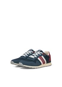 Jack & Jones Sneaker JACK & JONES "JFWSTELLAR", Herren, Gr. 46, navy kombiniert, Lederimitat, Mesh, kontrastfarbene Details, Schuhe Sneaker, Schn&uuml;rschuh, Halbschuh, Streetwear-Sneaker mit Profilsohle