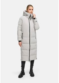 Winterjacke Marikoo "Marikoo Honiaa Damen Winter Steppmantel Parka N074", Damen, Gr. L, grau (cloudgrau), Obermaterial: 100% Polyester PES., Jacken Winterjacke
