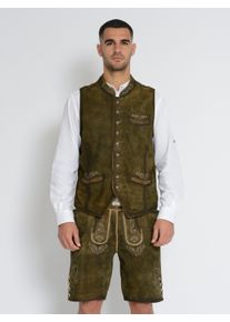 Trachtenweste JCC "Trachtenweste 31023206", Herren, Gr. 50, braun, Obermaterial: 50% Ziegenveloursleder GOVL. 50% Baumwolle CO. Futter: 100% Baumwolle CO., Westen Trachtenweste