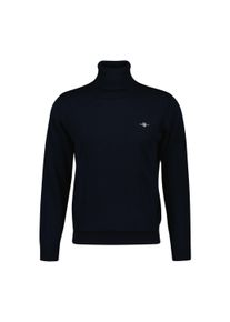 Sweater Gant "Strickpullover CLASSIC COTTON ROLLERNECK", Herren, Gr. XL, blau, Obermaterial: 100% Baumwolle CO., Sweatshirts Sweater