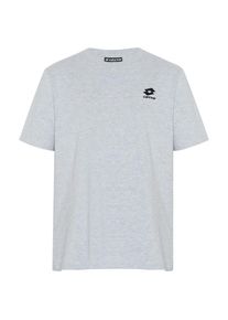 T-Shirt Lotto, Damen, Gr. XL (56/58), grau (high, rise), 95% Baumwolle, 5% Viskose, unifarben, Rundhals, gerader Abschluss, Shirts T-Shirt, - mit dezenter Logostickerei