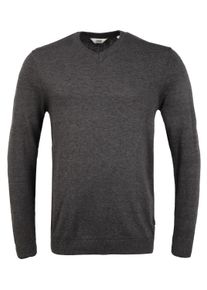 !Solid Strickfleece-Pullover SOLID "Strickpullover SDAlegre", Damen, Gr. M, grau (dunkelgrau melange), Obermaterial: 100% Baumwolle CO., Pullover Strickfleece-Pullover