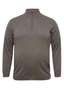 Strickfleece-Pullover Blend "Strickpullover BHBRobin", Herren, Gr. 5XL, grau (zink mix), Obermaterial: 50% Baumwolle CO. 50% Polyacryl PAN., Pullover Strickfleece-Pullover