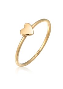 Silberring Elli Premium "Ring Herz Liebe Verlobung 585 Gelbgold" Gr. 52, gold, Fingerringe, Damen, 52, Gelbgold 585, Silberring
