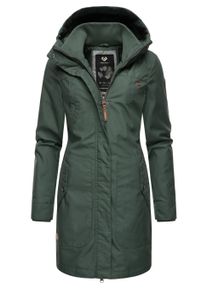 Wintermantel Ragwear "Wintermantel Jannisa", Damen, Gr. L, gr&uuml;n (pine gr&uuml;n23), Obermaterial: 65% Polyester PES. 35% Baumwolle CO. Obermaterial: Futter: 100% Polyester PES. 100% Polyester PES., M&auml;ntel Wintermantel