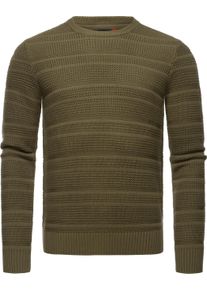 Sweater Ragwear "Strickpullover Gabrel", Herren, Gr. XXL, gr&uuml;n (olive), Obermaterial: 70% Baumwolle CO. 30% Polyacryl PAN., h&uuml;ftlang, Rundhals, Sweatshirts Sweater, stylischer Herren Sweatpullover mit Rippb&uuml;ndchen