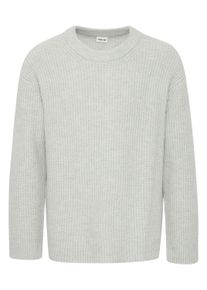 !Solid Strickfleece-Pullover SOLID "Strickpullover SDNOHI", Herren, Gr. XL, grau (light grau melange), Obermaterial: 58% Polyacryl PAN. 26% Wolle WO. 13% Polyamid PA. 3% Elasthan EL., Pullover Strickfleece-Pullover