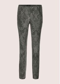 Madeleine Mode Leggings MADELEINE "Schlupfhose Komfortable Damenhose mit Allover-Print", Damen, Gr. 36, N-Gr, grau (bleigrau), Obermaterial: 97% Baumwolle CO. 3% Elasthan EL., Hosen Leggings