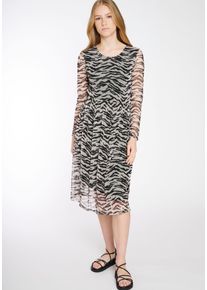 Haily's Chiffonkleid HAILY&rsquo;S "MD P DR Ma44xima", Damen, Gr. L (40), N-Gr, schwarz-wei&szlig; (3204 zebra), Web, Obermaterial: 95% Polyester, 5% Elasthan, gemustert, Rundhals, Kleider Chiffonkleid, Sommerkleid