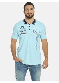 Poloshirt Jan Vanderstorm "Poloshirt JERKER", Herren, Gr. 6XL, blau (t&uuml;rkis), comfort fit normal, ohne Ausschnitt, Shirts Poloshirt, aus weichem Baumwoll-Piqu&eacute;