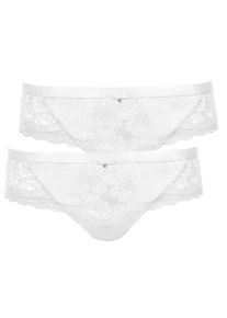 Brasilslip LISCA "2er Pack Damen Brazilian Slip Evelyn", Damen, Gr. 44, wei&szlig;, Spitze, Obermaterial: 80% Polyamid PA. 20% Elasthan EL., Unterhosen Brasilslip