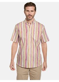 Kurzarmhemd Babista "Kurzarmhemd BENZETTI", Damen, Gr. L, wei&szlig; (rot gelb gestreift), regular fit, Hemden Kurzarmhemd, mit funktionaler Brusttasche