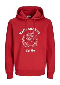 Jack & Jones Kapuzensweatshirt JACK & JONES "JJXMAS ONE COLOR FUNNY SWEAT HOOD", Herren, Gr. M, gr&uuml;n (scarlet sage), angeraute Sweatware, Obermaterial: 60% Baumwolle, 40% Polyester, bedruckt, normal, Rundhals, Rippb&uuml;ndchen, Sweatshirts Kapuzensweatshirt