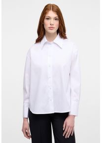 Hemdbluse Eterna "OVERSIZE FIT", Damen, Gr. 44, wei&szlig;, 79% Baumwolle, 3% Elasthan, 18% Polyamid, Blusen Hemdbluse, EASY IRON (b&uuml;gelleicht)