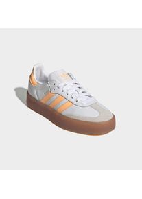 Sneaker adidas originals "SAMBAE", Damen, Gr. 38,5, cloud wei&szlig;, acid orange, gold metallic, Leder, Synthetik, Schuhe Sneaker, f&uuml;r Jugendliche